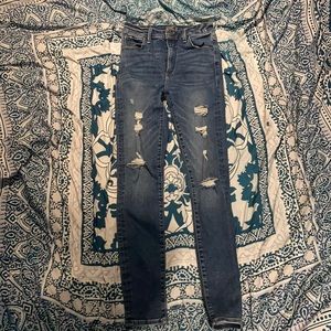 High rise super skinny ripped jeans (cross posted)